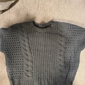 Gray Cable Knit Sweater